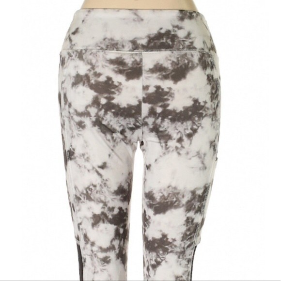 Hollister Active Leggings Size XS Grey White Black Sheer Mesh Side Panel Pocket - Picture 8 of 10